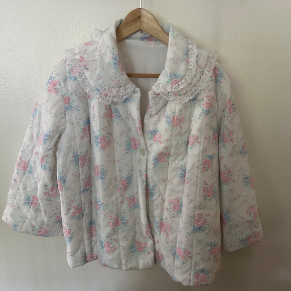 Handmade Jackets & Blazers - Vintage Handmade Floral Quilted Women's Jacket